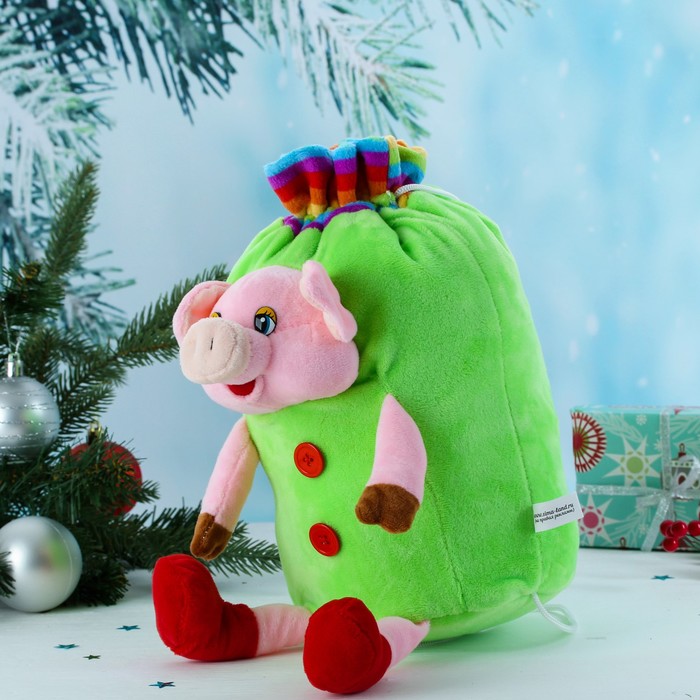 Мягкий рюкзак на завязках "Поросёнок в красных ботиночках"