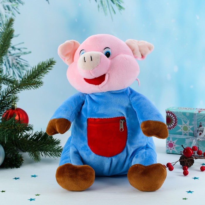 Мягкий рюкзак "Свинка в синем костюме"