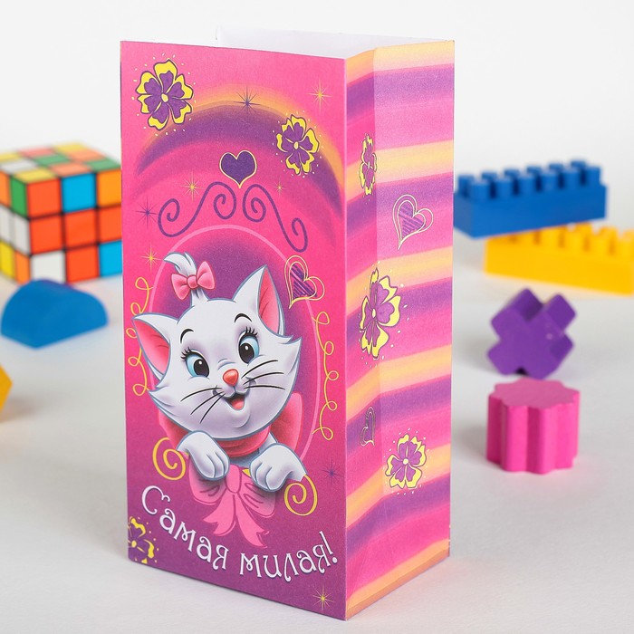 Пакет подарочный без ручек "Самая милая!", Коты аристократы,10 х19.5 х7 см