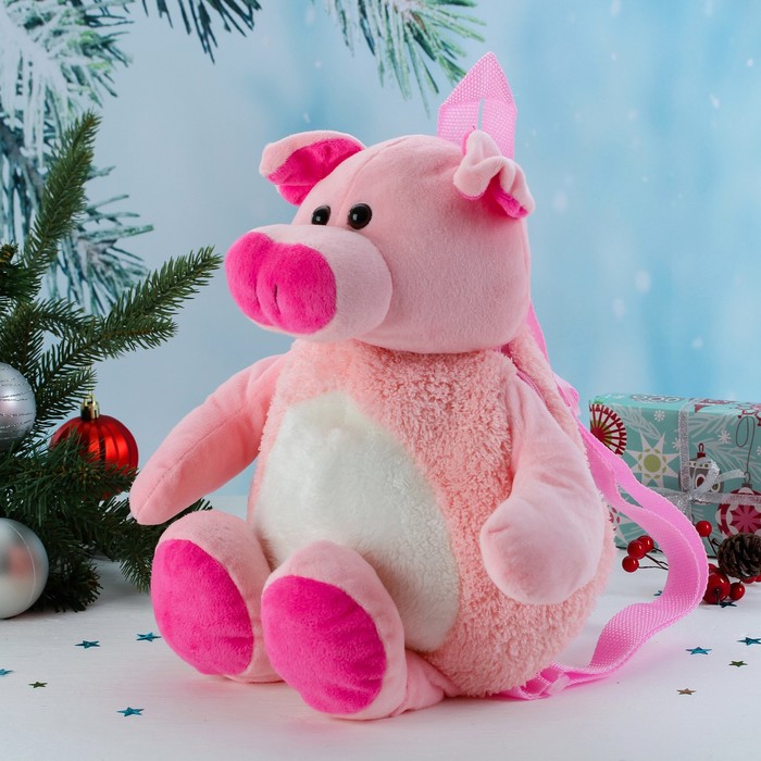 Мягкий рюкзак "Свинка белый животик"