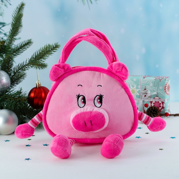 Мягкая сумочка "Свинка полосатые лапки"