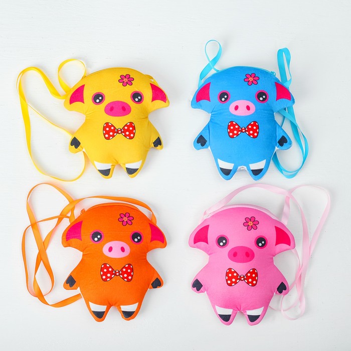 Мягкая сумочка "Хрюша" цвета микс