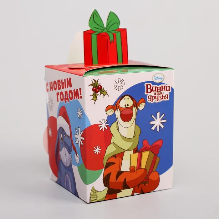 Коробка складная "С Новым годом", Медвежонок Винни, 8 х 10 х 8 см