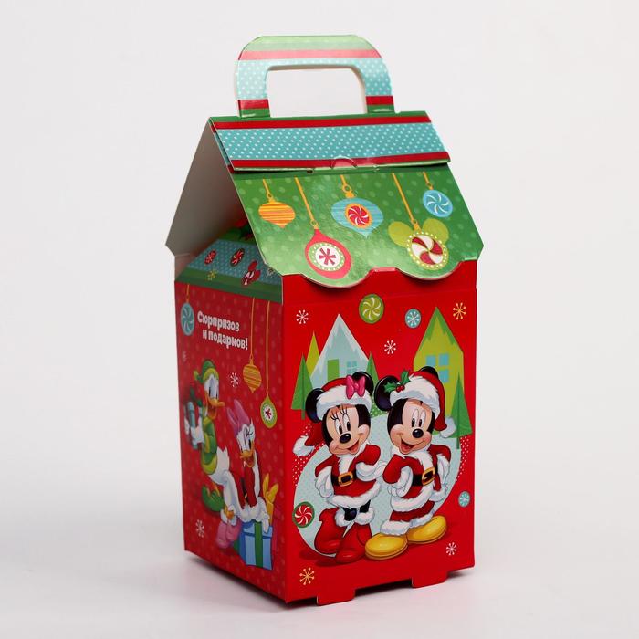 Коробка складная "С Новым годом", Микки Маус и его друзья, 8 х 14 х 8 см