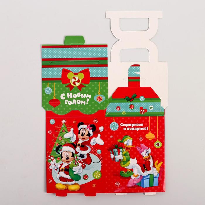 Коробка складная "С Новым годом", Микки Маус и его друзья, 8 х 14 х 8 см