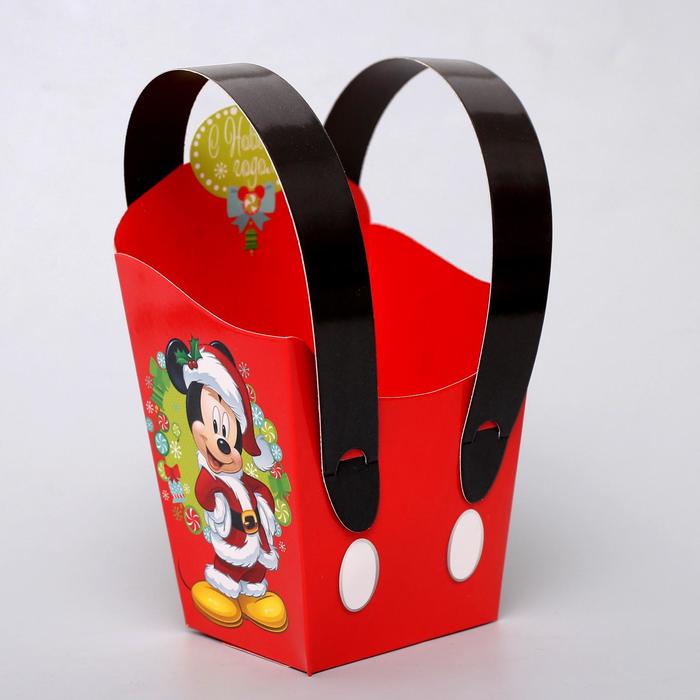 Коробка складная "С Новым годом", Микки Маус и его друзья, 11,5 х 11 х 9 см