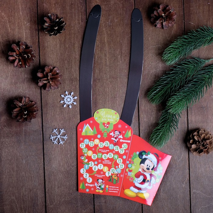 Коробка складная "С Новым годом", Микки Маус и его друзья, 11,5 х 11 х 9 см