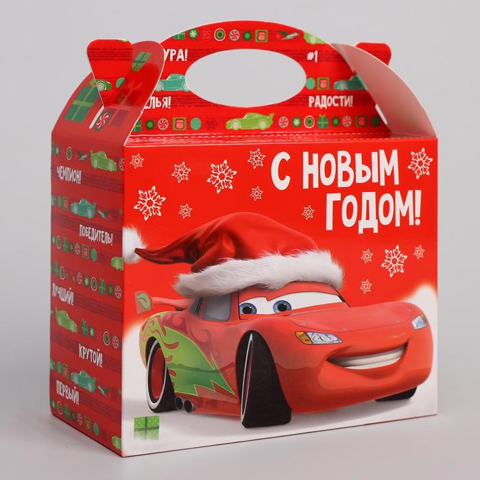 Коробка складная "С Новым годом", Тачки, 15 х 12 х 7 см