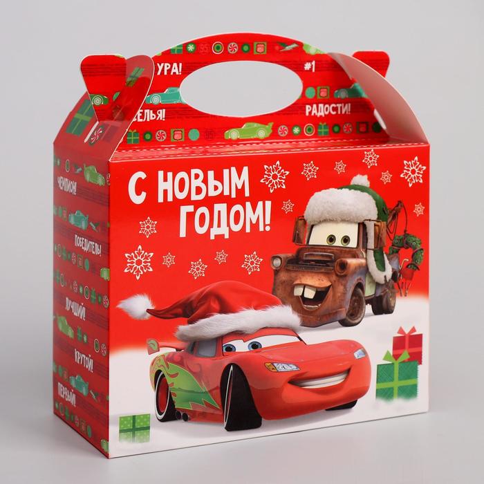 Коробка складная "С Новым годом", Тачки, 15 х 12 х 7 см