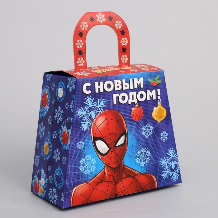 Коробка складная "С Новым годом", Человек-паук, 20 х 17 х 10 см