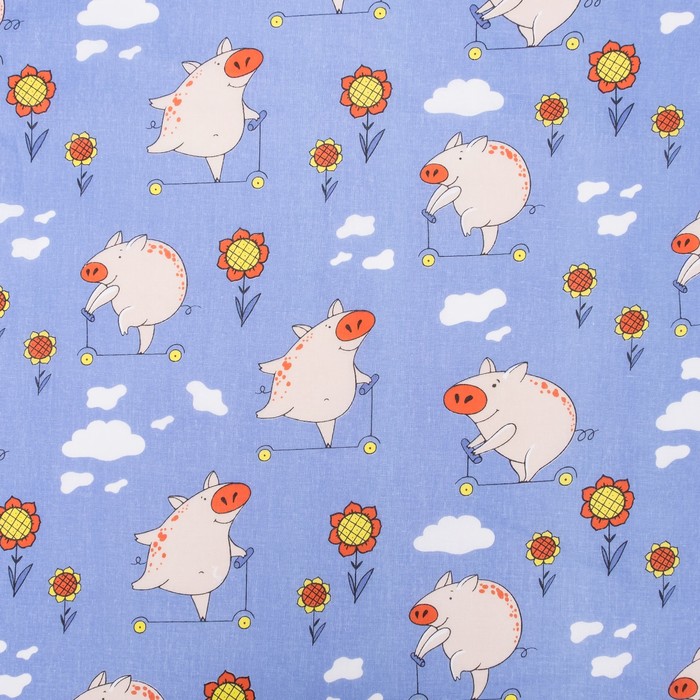 Постельное бельё Ночь нежна 1,5 сп. Свинки-1 215х145 см, 215х150 см, 70х70 см, бязь 120 г/м хл100%