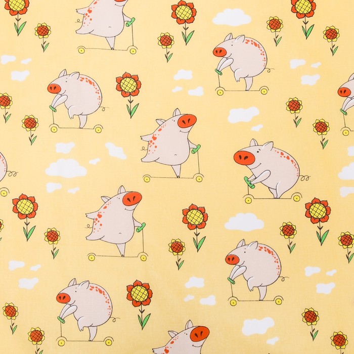 Постельное бельё 1,5 сп. Свинки-2 215х145 см, 215х150 см, 70х70 см, бязь 120 г/м хл100%