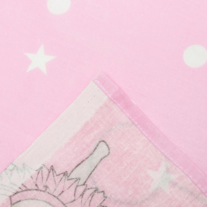 КПБ 1,5сп Маленькая кошечка 7593-2 роз. 215х145 , 215х150, 70х70 см, бязь, хл100% 120 гм