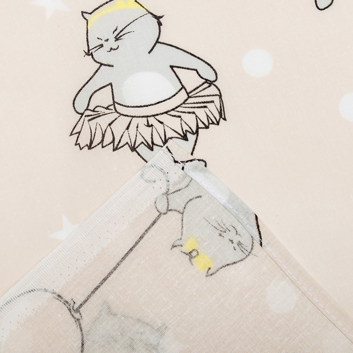 КПБ 1,5сп Маленькая кошечка 7593-1 беж. 215х145 , 215х150, 70х70 см, бязь, хл100% 120 гм