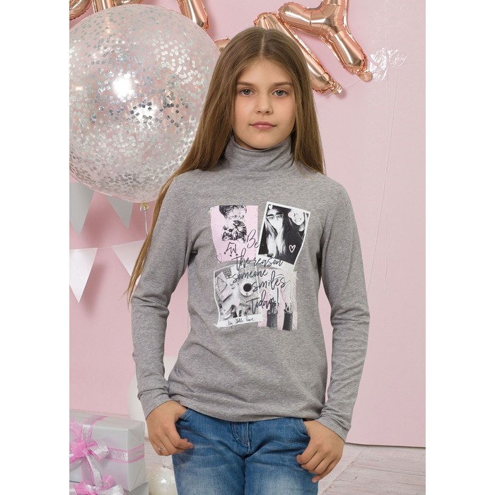 Джемпер для девочки, рост 134 см, цвет серый