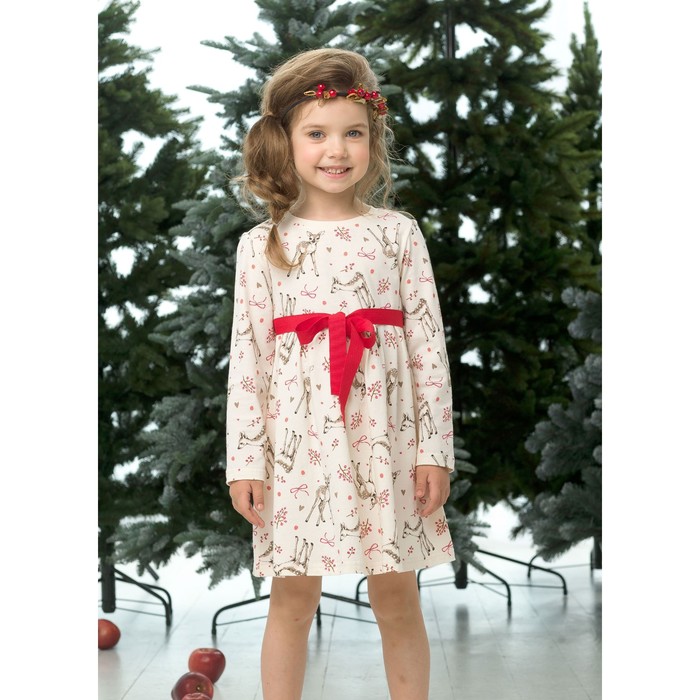 Платье для девочки, рост 104 см, цвет кремовый