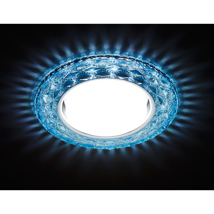 Светильник встраиваемый светодиодный, G5.3, 3Вт, цвет хром, сапфир, d=85 мм