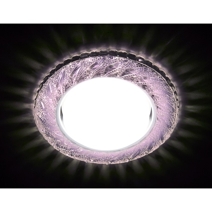 Светильник встраиваемый светодиодный, G5.3, 3Вт, цвет розовый, d=85 мм