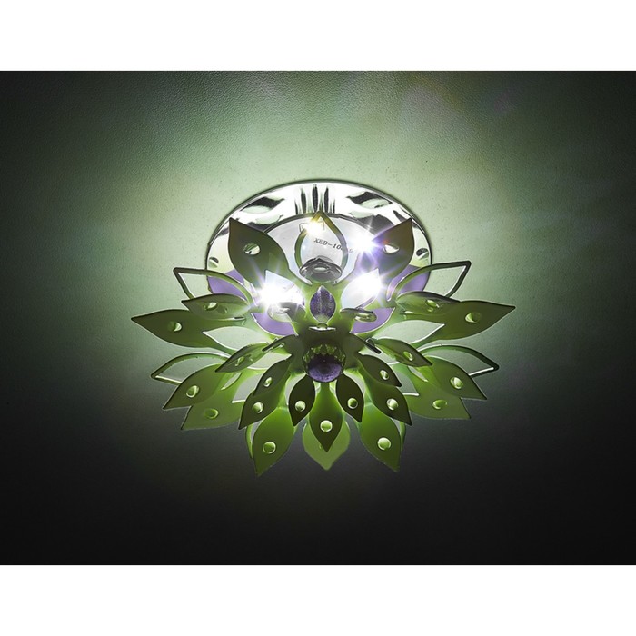 Светильник встраиваемый светодиодный, 3Вт, цвет салатовый, d=50 мм