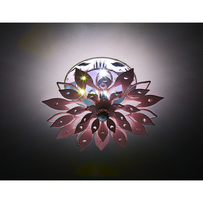 Светильник встраиваемый светодиодный, 3Вт, цвет розовый, d=50 мм