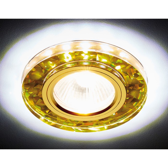 Светильник встраиваемый светодиодный, G5.3, 3Вт, цвет белый, золото, d=60 мм