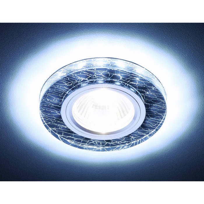 Светильник встраиваемый светодиодный, G5.3, 3Вт, цвет черный, серебро, d=60 мм