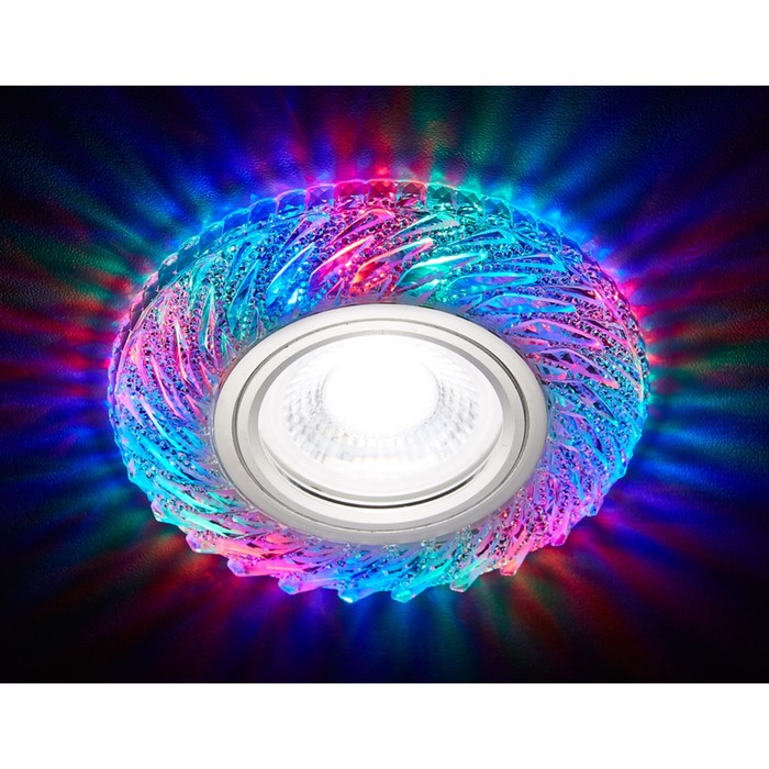 Светильник встраиваемый светодиодный, G5.3, 3Вт, цвет зеленый, d=60 мм