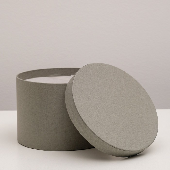 Набор круглых коробок 3в1 "Серая штукатурка", 30 х 30 х 15 - 20 х 20 х 10 см