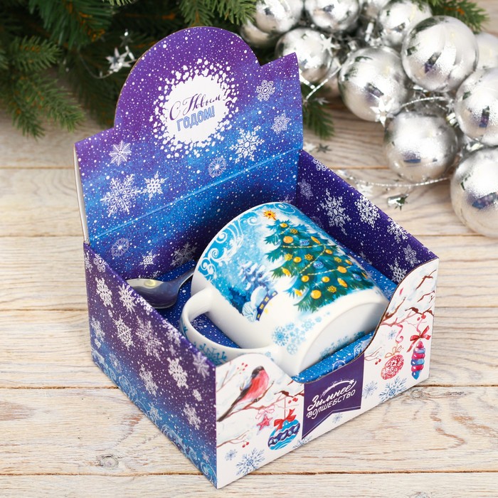 Набор "Тёплая сказка", кружка 350 мл, ложка