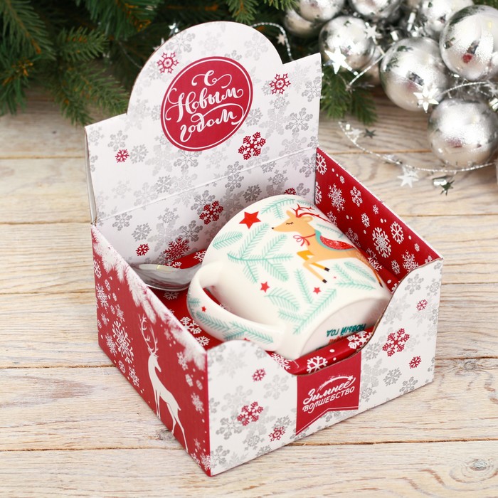 Набор "Волшебный Новый год", кружка 350 мл, ложка