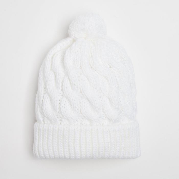 Шапка женская RWH8772 цвет белый, р-р 56-58