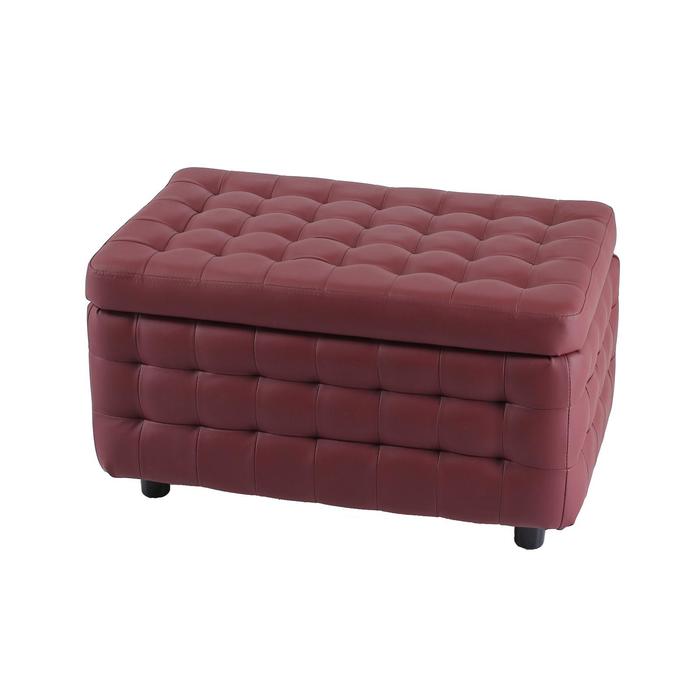 Пуф с ящиком Валенсия, 800х500х450, Бордовый