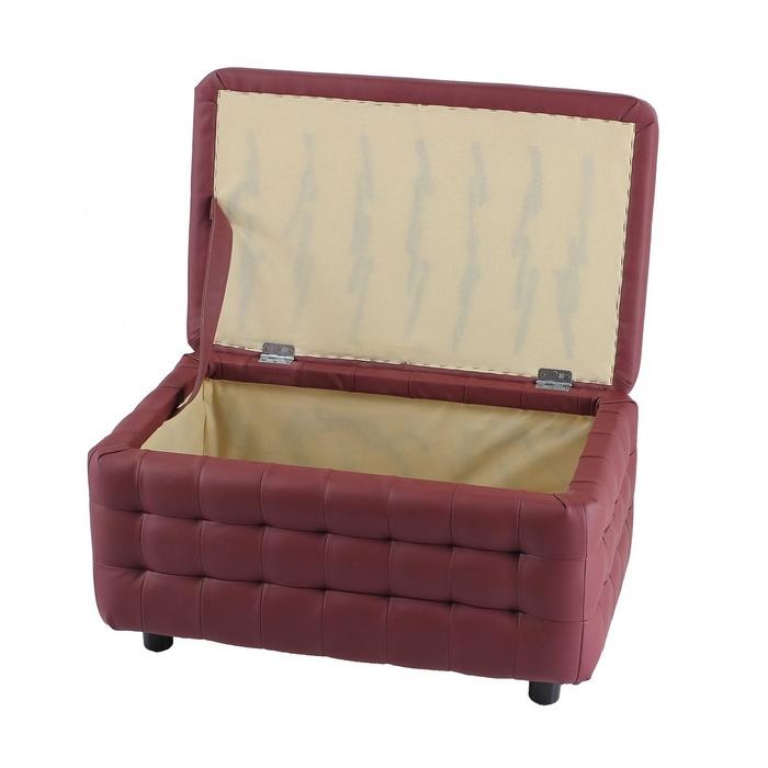 Пуф с ящиком Валенсия, 800х500х450, Бордовый