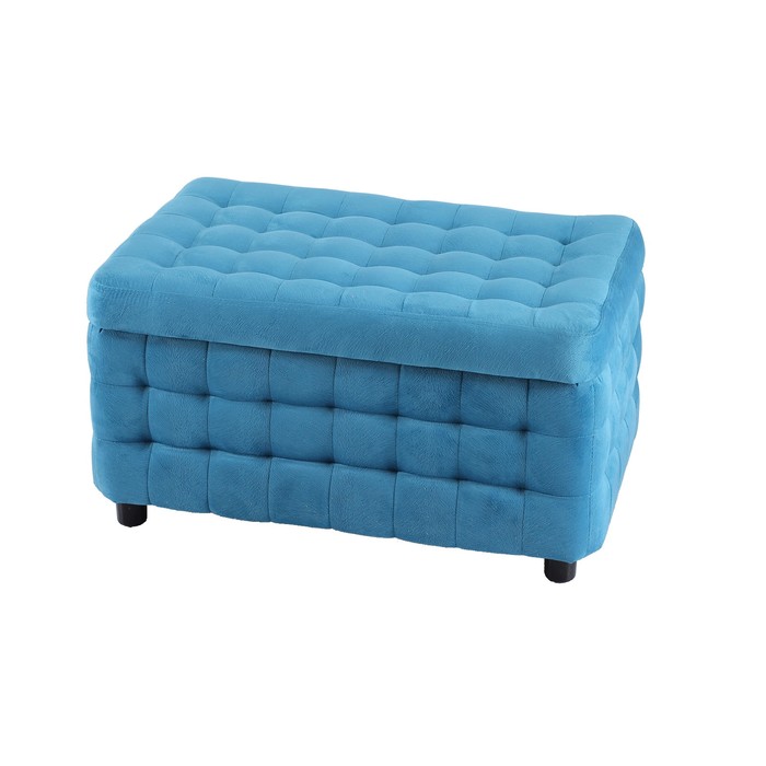 Пуф с ящиком «Валенсия», 800 × 500 × 450 мм, бирюзовый