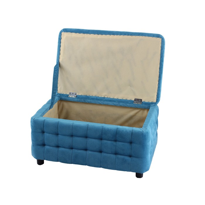 Пуф с ящиком «Валенсия», 800 × 500 × 450 мм, бирюзовый