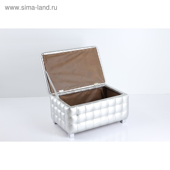 

Пуф с ящиком Валенсия, 800х500х450, Серебро металлик