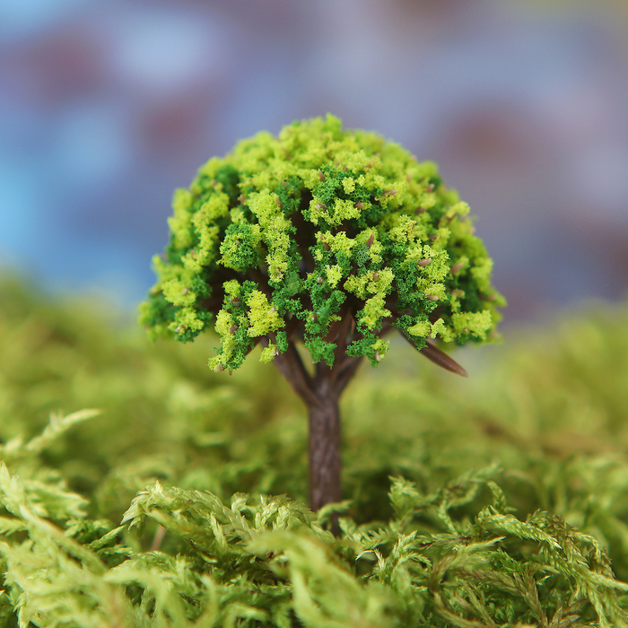 Миниатюра кукольная, набор 4 шт "Дерево" размер 1 шт 2,1*2,1*4 см, цвет темно-светло зеленый   35806