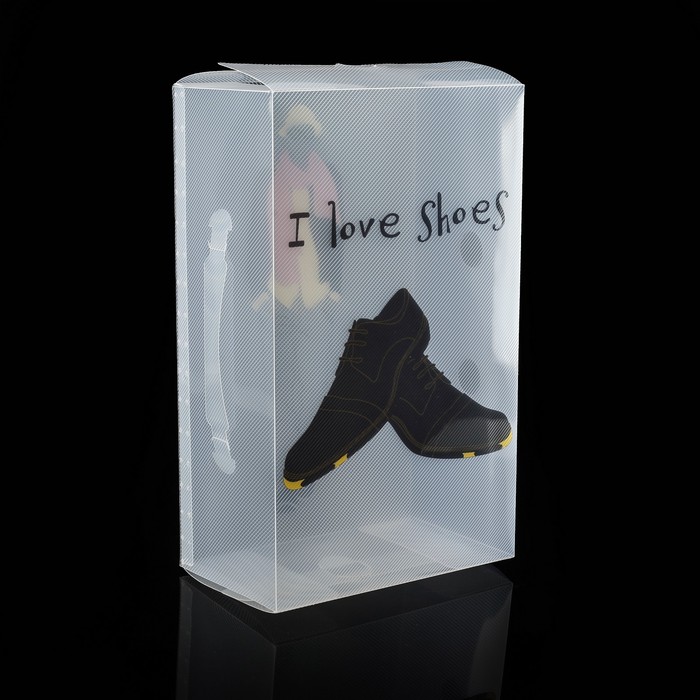 Бокс для хранения обуви с ручкой 31х18х10см Ботинки