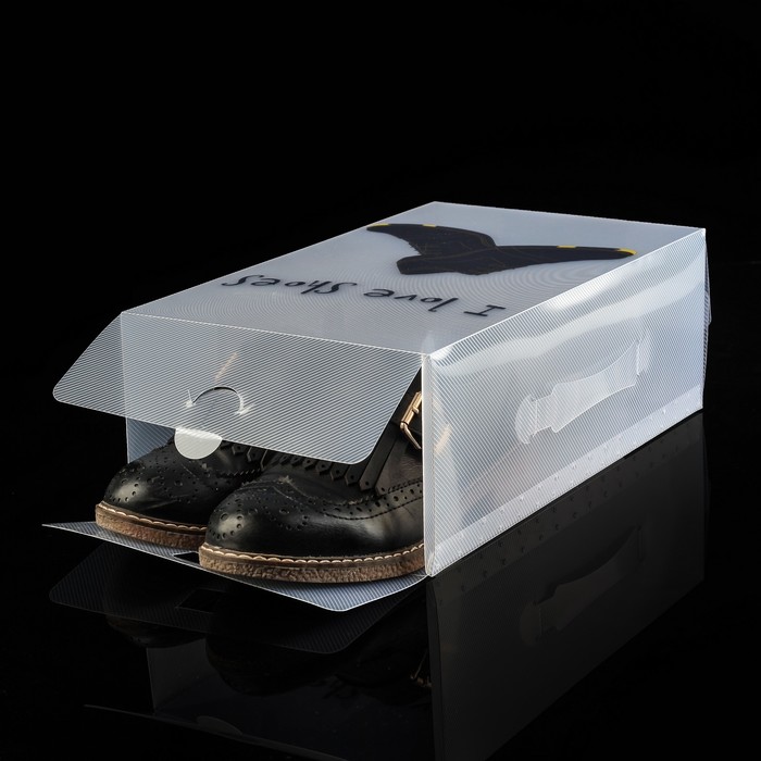 Бокс для хранения обуви с ручкой 31х18х10см Ботинки