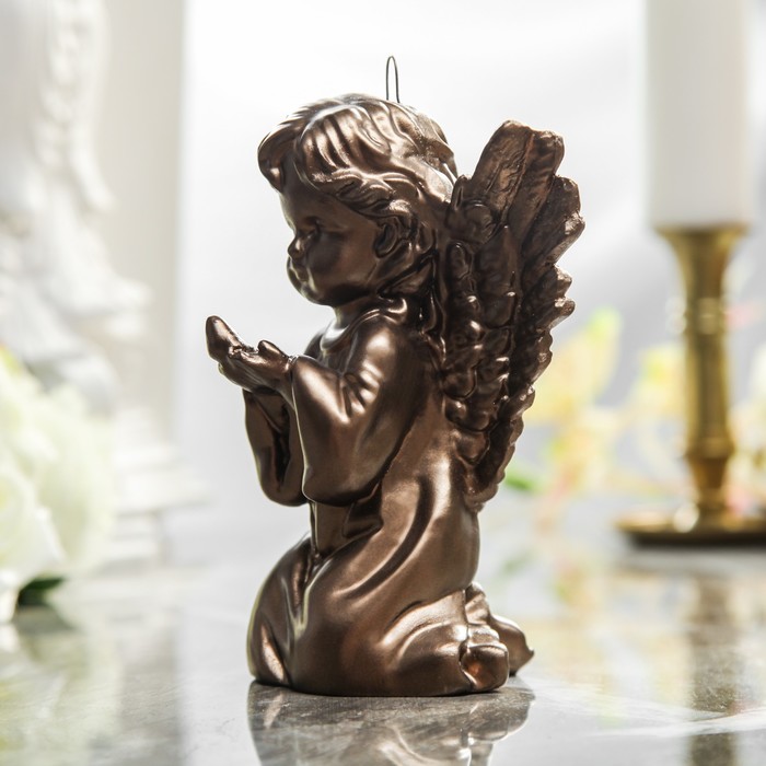 Сувенир-статуэтка "Ангел с голубем" подвесной, античная бронза