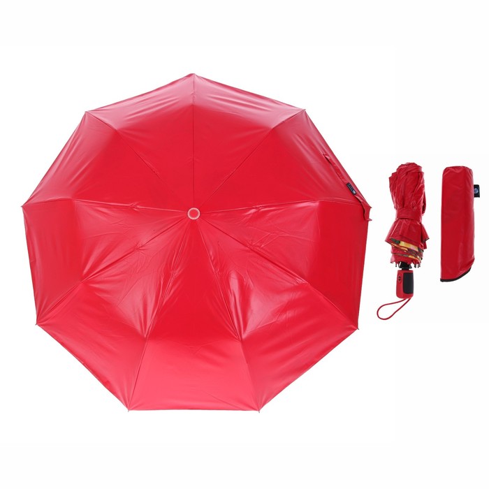 Зонт автоматический "Тропики", R=52см, цвет купола красный