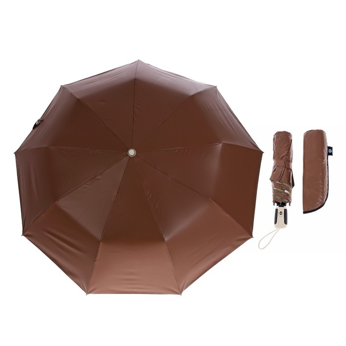 Зонт автоматический "Тропики", R=52см, цвет купола коричневый