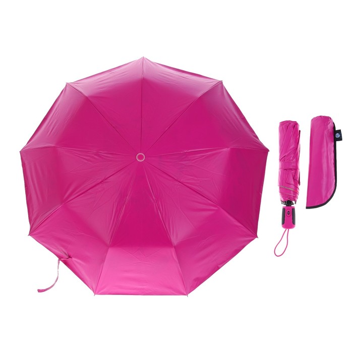 Зонт автоматический "Тропики", R=52см, цвет купола фуксия