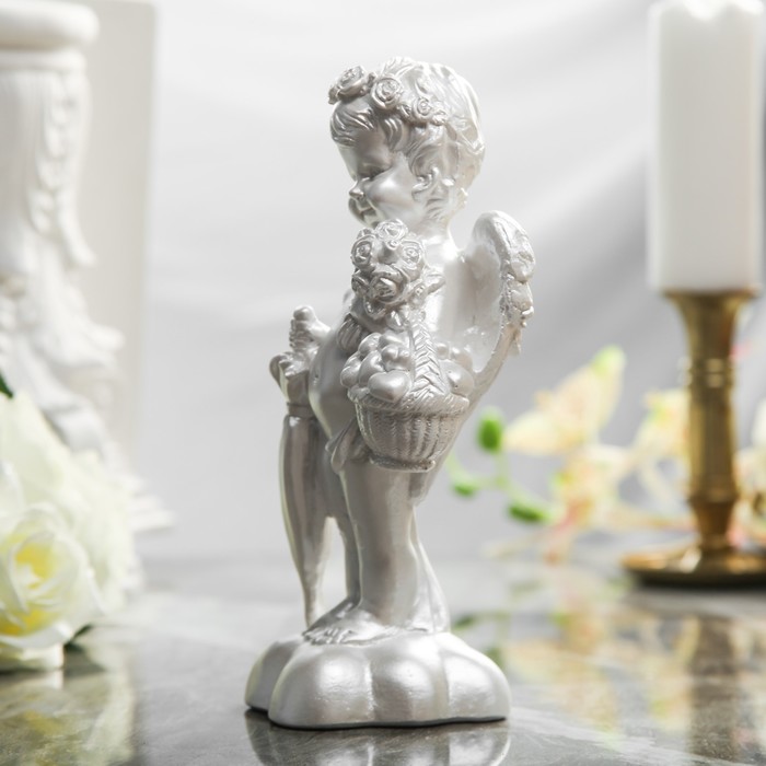 Статуэтка "Ангел с зонтиком" перламутр