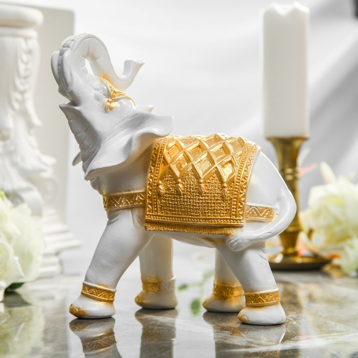 Статуэтка "Слон" белый/золото