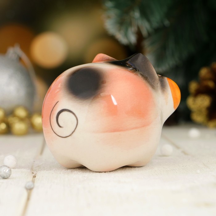 Сувенир «Весёлый поросёнок», 5 см, гжель