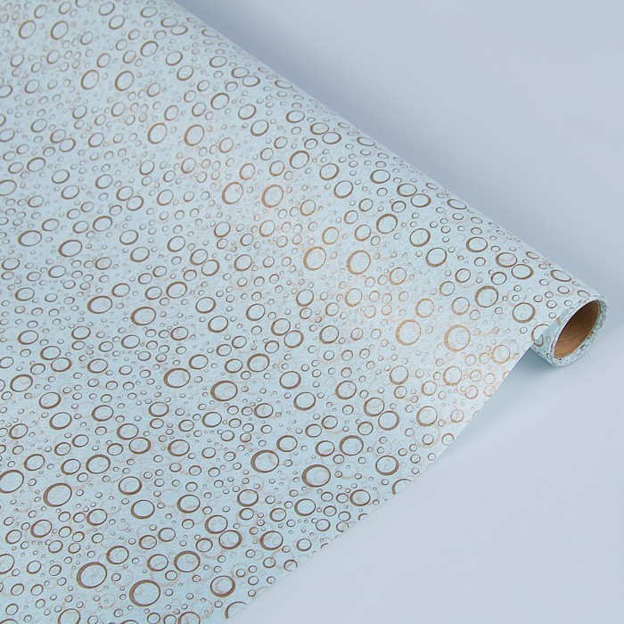 Фетр "Пузыри", ламинированный, голубой, 60 см х 5 м