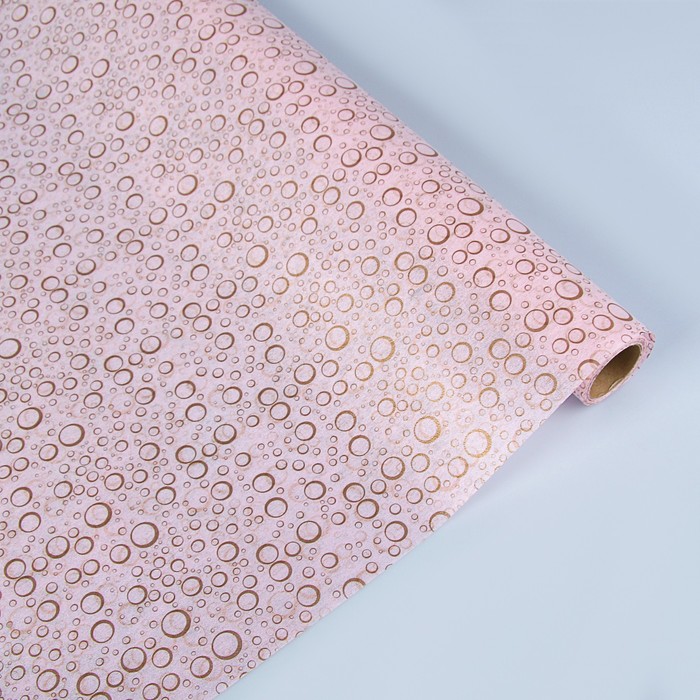 Фетр "Пузыри", ламинированный, розовый, 60 см х 5 м