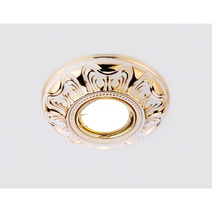 Светильник встраиваемый, MR16, GU5.3, цвет белый,  золото, d=65 мм