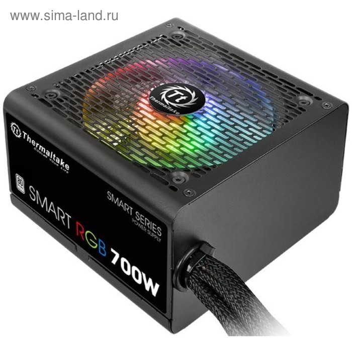 цена Блок питания Thermaltake ATX 700W Smart RGB 700 80+ APFC 120mm color LED 6xSATA RTL